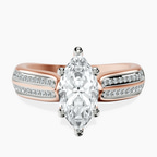 14kt Rose Gold Sandra Side Stone Lab Diamond Ring front image