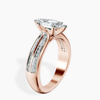 14kt Rose Gold Sandra Side Stone Lab Diamond Ring standing product image one