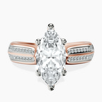 18ct Rose Gold Sandra Side Stone Lab Diamond Ring front image