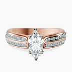 10kt Rose Gold Sandra Side Stone Lab Diamond Ring front image