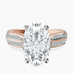 14kt Rose Gold Sandra Side Stone Lab Diamond Ring front image