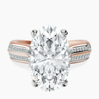 18kt Rose Gold Sandra Side Stone Lab Diamond Ring front image