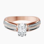 14kt Rose Gold Sandra Side Stone Lab Diamond Ring front image