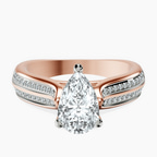14kt Rose Gold Sandra Side Stone Lab Diamond Ring front image