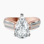 18kt Rose Gold Sandra Side Stone Lab Diamond Ring front image