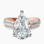18kt Rose Gold Sandra Side Stone Lab Diamond Ring front image