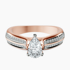 18kt Rose Gold Sandra Side Stone Lab Diamond Ring front image