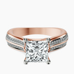 18ct Rose Gold Sandra Side Stone Lab Diamond Ring front image