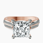 14kt Rose Gold Sandra Side Stone Lab Diamond Ring front image