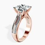 14kt Rose Gold Sandra Side Stone Lab Diamond Ring standing product image one