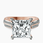 14kt Rose Gold Sandra Side Stone Lab Diamond Ring front image