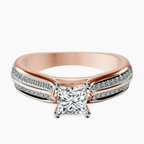 14kt Rose Gold Sandra Side Stone Lab Diamond Ring front image