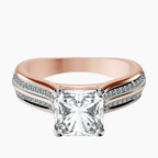 18ct Rose Gold Sandra Side Stone Lab Diamond Ring front image