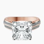18kt Rose Gold Sandra Side Stone Lab Diamond Ring front image