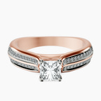 10kt Rose Gold Sandra Side Stone Lab Diamond Ring front image