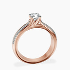 10kt Rose Gold Sandra Side Stone Lab Diamond Ring side right image one