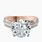 18kt Rose Gold Sandra Side Stone Lab Diamond Ring front image