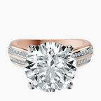 14kt Rose Gold Sandra Side Stone Lab Diamond Ring front image