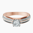 10kt Rose Gold Sandra Side Stone Lab Diamond Ring front image