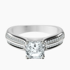 18kt White Gold Sandra Side Stone Lab Diamond Ring front image