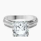 18kt White Gold Sandra Side Stone Lab Diamond Ring front image