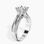 18kt White Gold Sandra Side Stone Lab Diamond Ring standing product image one