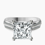 10kt White Gold Sandra Side Stone Lab Diamond Ring front image