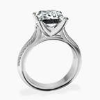 10kt White Gold Sandra Side Stone Lab Diamond Ring side right image one
