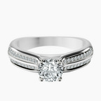 14kt White Gold Sandra Side Stone Lab Diamond Ring front image