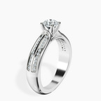 14kt White Gold Sandra Side Stone Lab Diamond Ring standing product image one