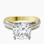 18kt Yellow Gold Sandra Side Stone Lab Diamond Ring front image