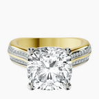 14kt Yellow Gold Sandra Side Stone Lab Diamond Ring front image