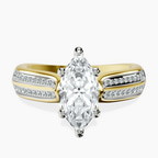 14kt Yellow Gold Sandra Side Stone Lab Diamond Ring front image