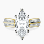 14kt Yellow Gold Sandra Side Stone Lab Diamond Ring front image