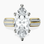 14kt Yellow Gold Sandra Side Stone Lab Diamond Ring front image