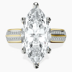 14kt Yellow Gold Sandra Side Stone Lab Diamond Ring front image