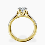2.99 ct. oval Sandra Side Stone Ring in 10kt yellow gold side right image one