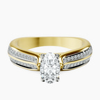 10kt Yellow Gold Sandra Side Stone Lab Diamond Ring front image