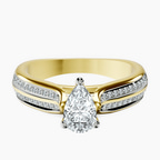 14kt Yellow Gold Sandra Side Stone Lab Diamond Ring front image