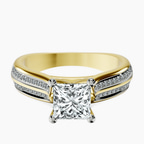 18kt Yellow Gold Sandra Side Stone Lab Diamond Ring front image