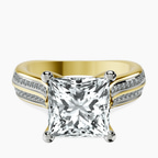 18kt Yellow Gold Sandra Side Stone Lab Diamond Ring front image