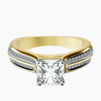 18kt Yellow Gold Sandra Side Stone Lab Diamond Ring front image