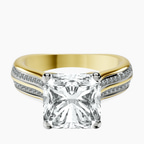 14kt Yellow Gold Sandra Side Stone Lab Diamond Ring front image