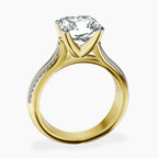 14kt Yellow Gold Sandra Side Stone Lab Diamond Ring side right image one