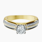 14kt Yellow Gold Sandra Side Stone Lab Diamond Ring front image