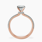1.49 ct. cushion Etienne Secret Halo Ring in 18kt rose gold side right image one