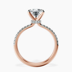 1.38 ct. pear Etienne Secret Halo Ring in 18kt rose gold side right image one
