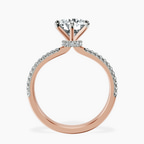 2.82 ct. round Etienne Secret Halo Ring in 18kt rose gold side right image one