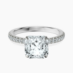 Platinum Etienne Secret Halo Lab Diamond Ring front image
