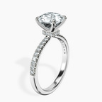 Platinum Etienne Secret Halo Lab Diamond Ring standing product image one
